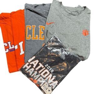 Clemson University Bundle of 5 T-Shirts Nike Tigers Orange Gray Size Large